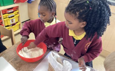 Making Playdoh and Messy Play