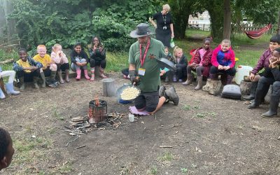 Cooking Popcorn in Forest School